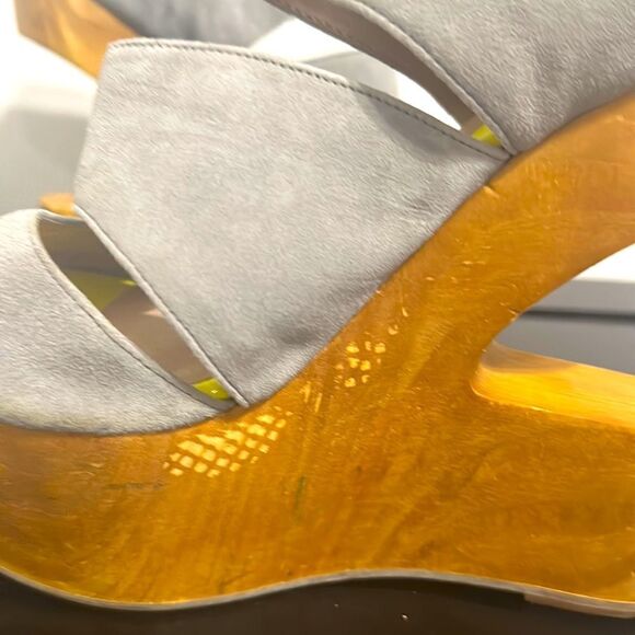 DV 8 Dolce Vita Gray Platform Leather Sandals Sz 9.5 - Picture 5 of 9